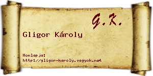 Gligor Károly névjegykártya